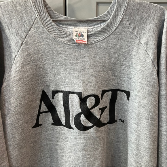 Vintage AT&T logo Cellular Crewneck XXL Sweatshirt Puff Print G1 Fruit Loom - Picture 3 of 5